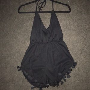 PRETTY LITTLE THING black romper with fringe
